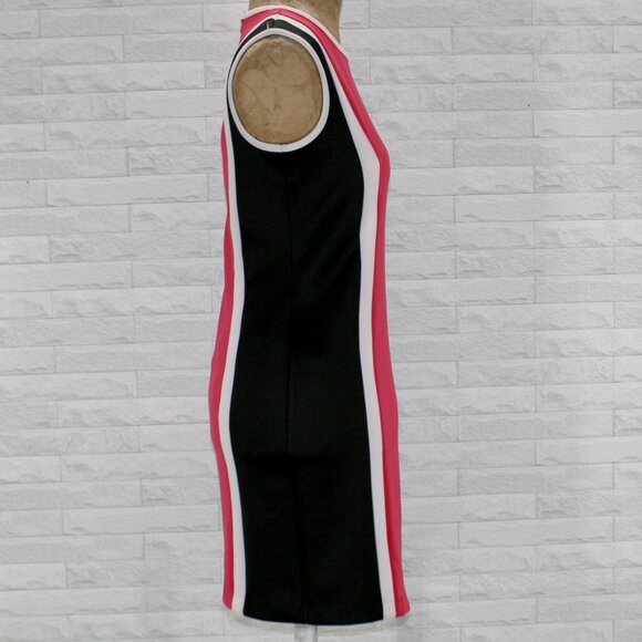 VIVIAN SHYU Dress Colorblock Sheath Stripe Pink Black White Casual Summer Medium - Picture 3 of 11